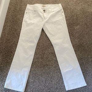 CAbi white jeans mid rise straight leg size 16